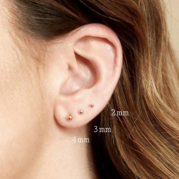 PRIMROSE Rose Gold Ball Stud Earrings - Picture 7 of 9